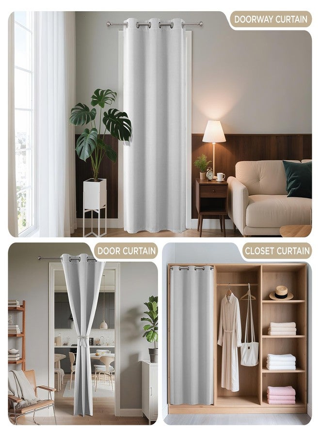 Joydeco Blackout Door Curtain for Doorway Privacy 78 Inches Long, Grommet Closet Curtain for Open Closet, Room Divider for Bedroom Living Room (Greyish White, 40Wx78L, 1 Panel) - Image 4